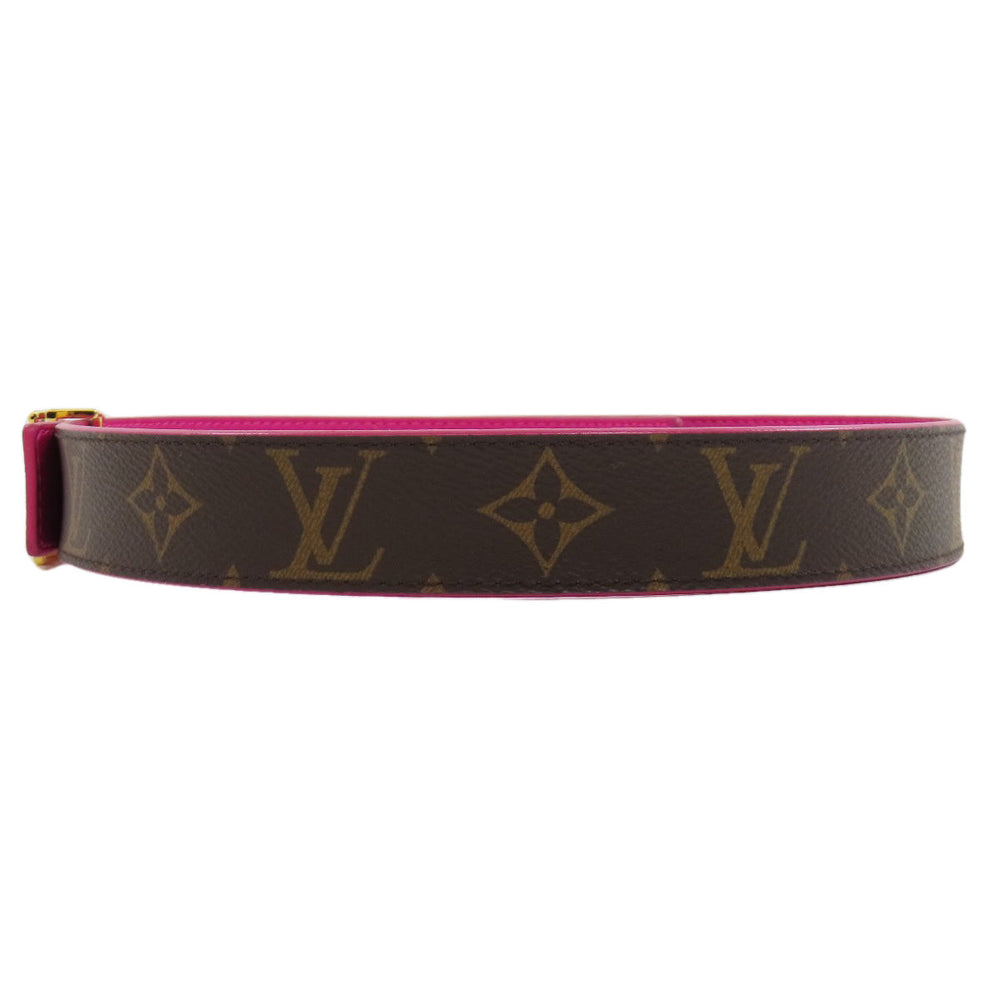 LOUIS VUITTON belt M0256 Monogram canvas Brown Suntur LV Initials Women Used Authentic