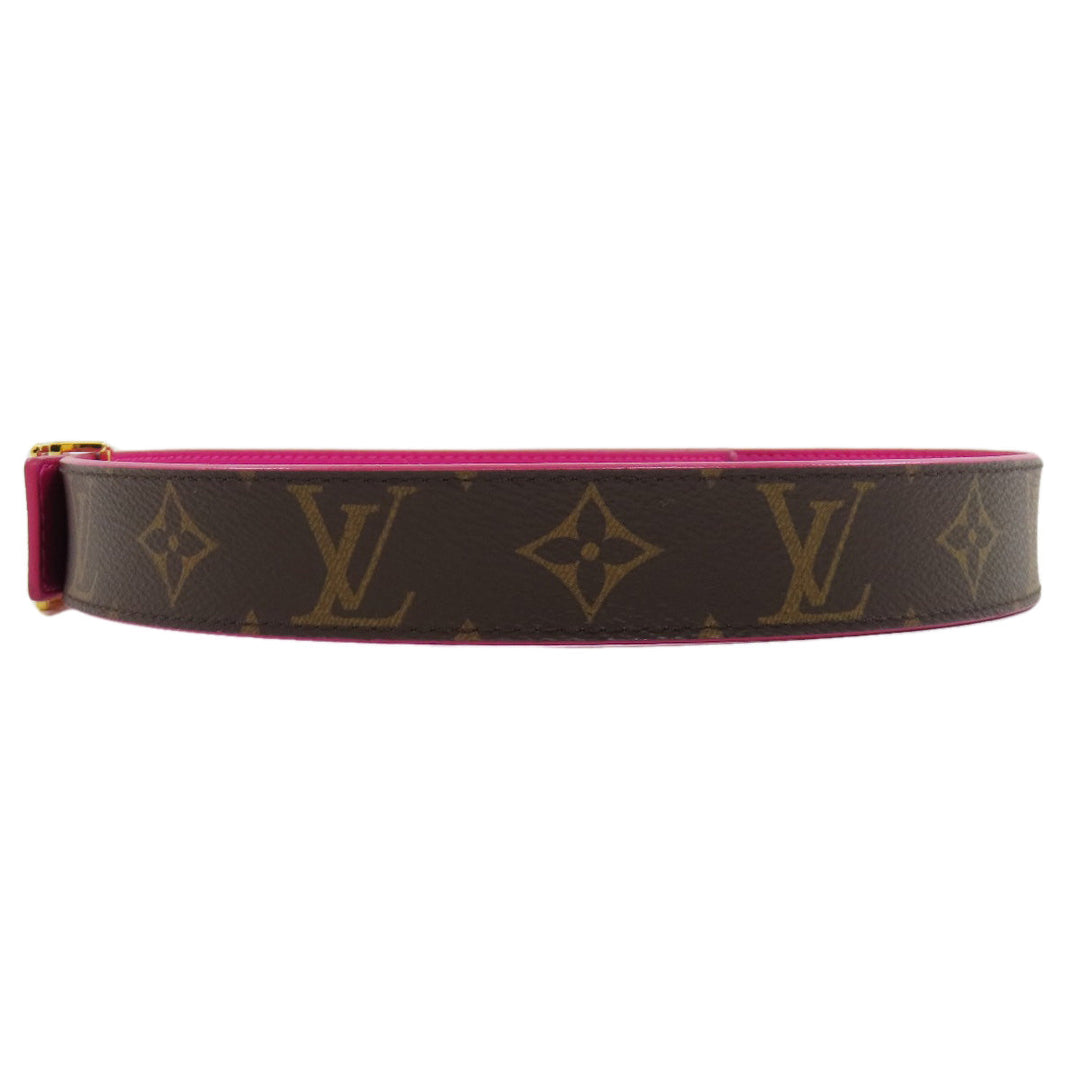 LOUIS VUITTON belt M0256 Monogram canvas Brown Suntur LV Initials Women Used Authentic
