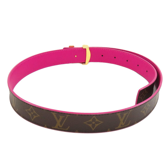 LOUIS VUITTON belt M0256 Monogram canvas Brown Suntur LV Initials Women Used Authentic