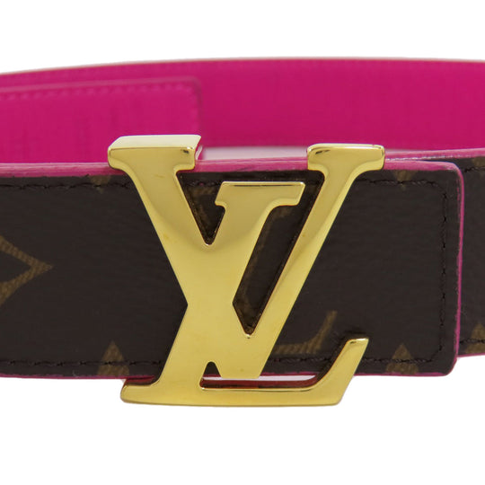 LOUIS VUITTON belt M0256 Monogram canvas Brown Suntur LV Initials Women Used Authentic