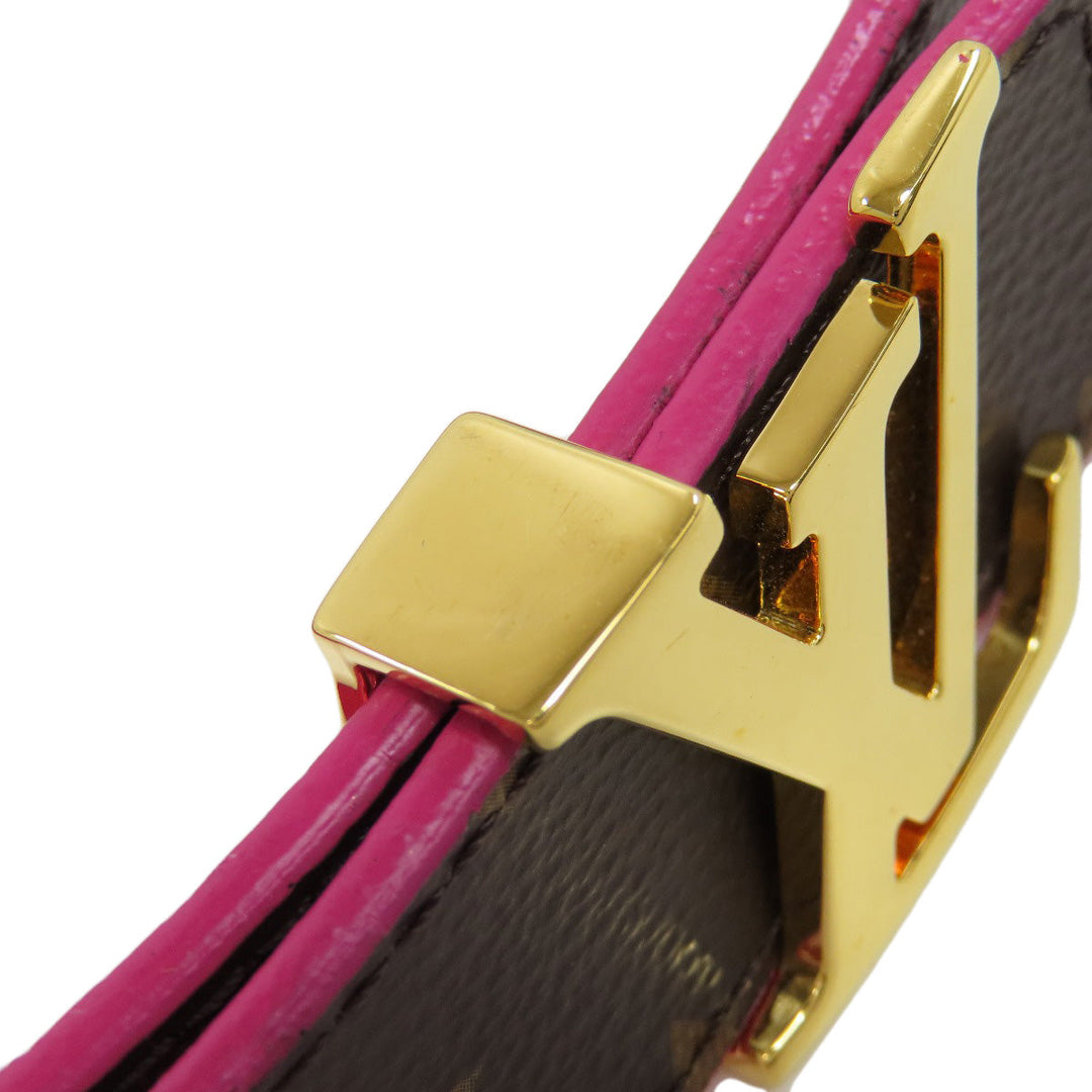 LOUIS VUITTON belt M0256 Monogram canvas Brown Suntur LV Initials Women Used Authentic