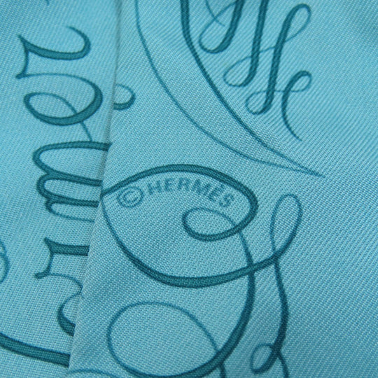 HERMES scarf silk blue Twilly Women Used Authentic