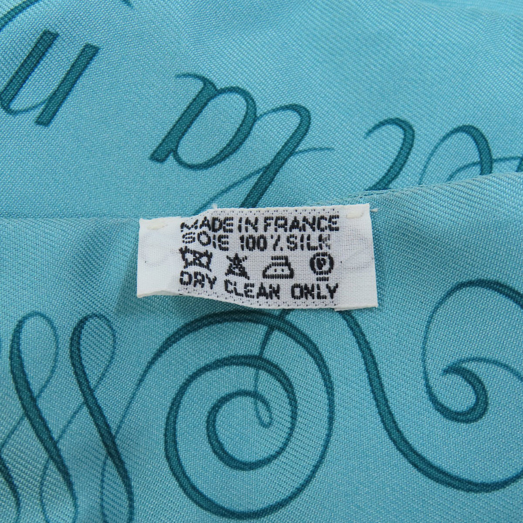 HERMES scarf silk blue Twilly Women Used Authentic
