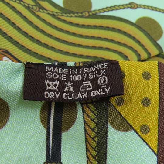 HERMES scarf silk green Twilly Women Used Authentic