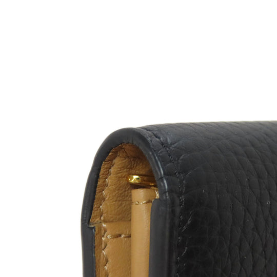 LOUIS VUITTON Long Wallet Purse M81330 Taurillon Clemence black Vertical Wallet Women Used Authentic