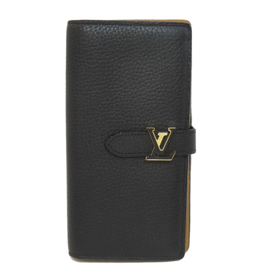 LOUIS VUITTON Long Wallet Purse M81330 Taurillon Clemence black Vertical Wallet Women Used Authentic