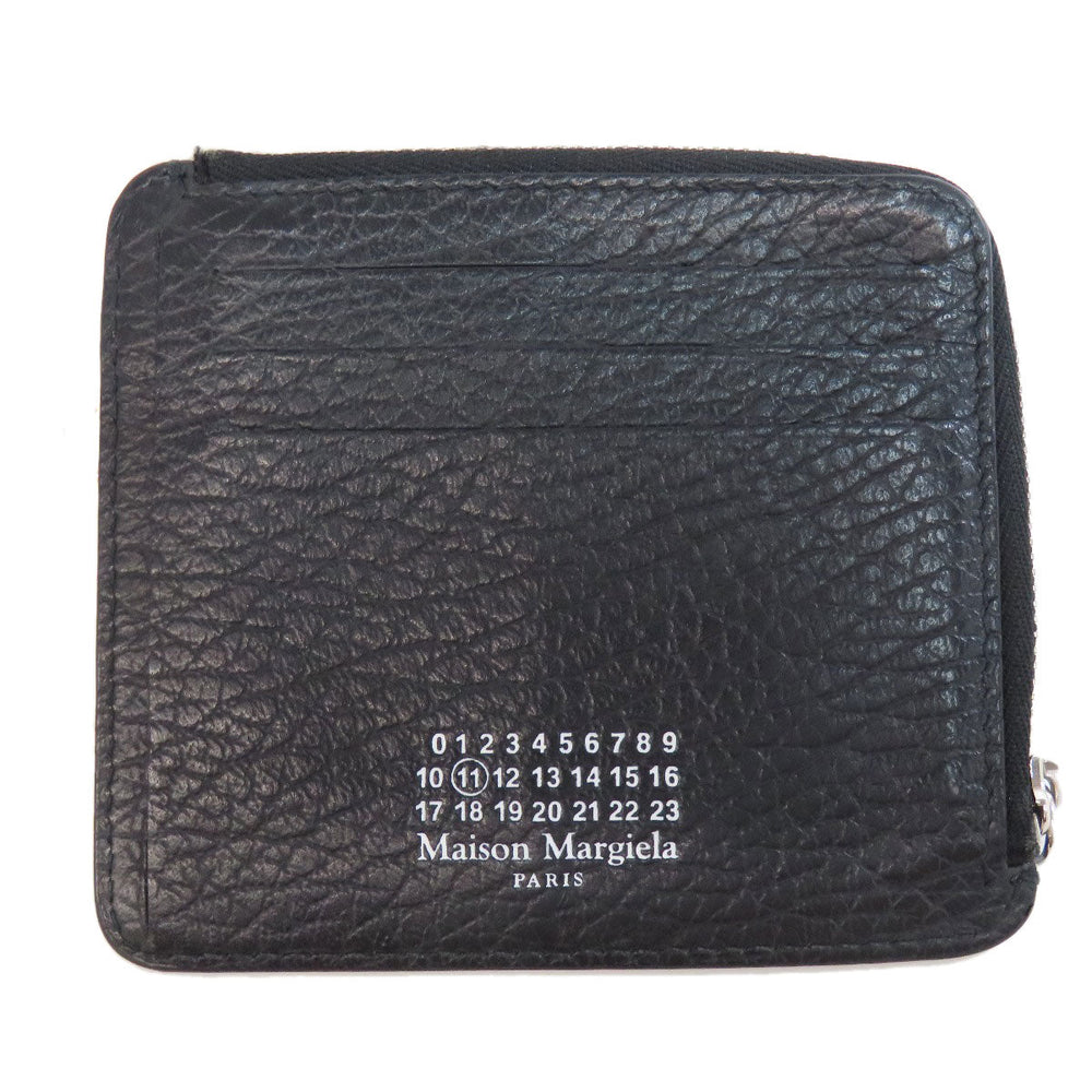 Maison Margiela Coin case leather black logo