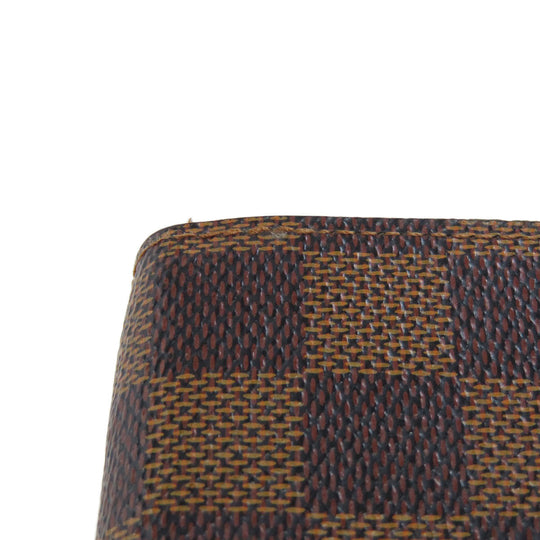 LOUIS VUITTON Long Wallet Purse N41626 Damier canvas Brown Portefeuille Clemence Women Used Authentic