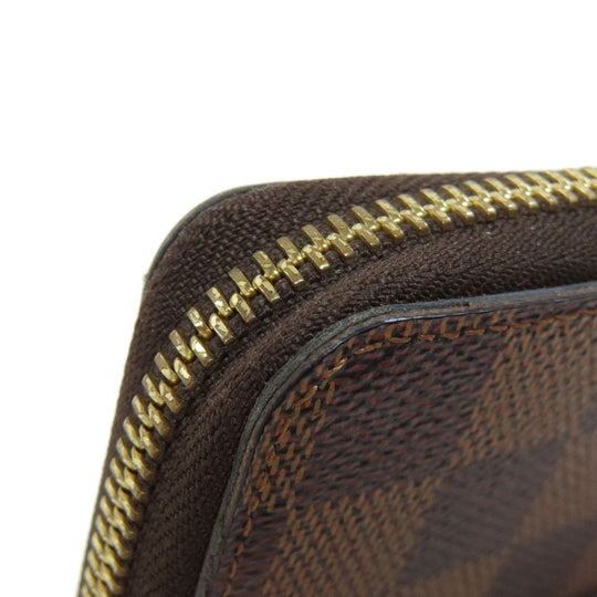 LOUIS VUITTON Long Wallet Purse N41626 Damier canvas Brown Portefeuille Clemence Women Used Authentic