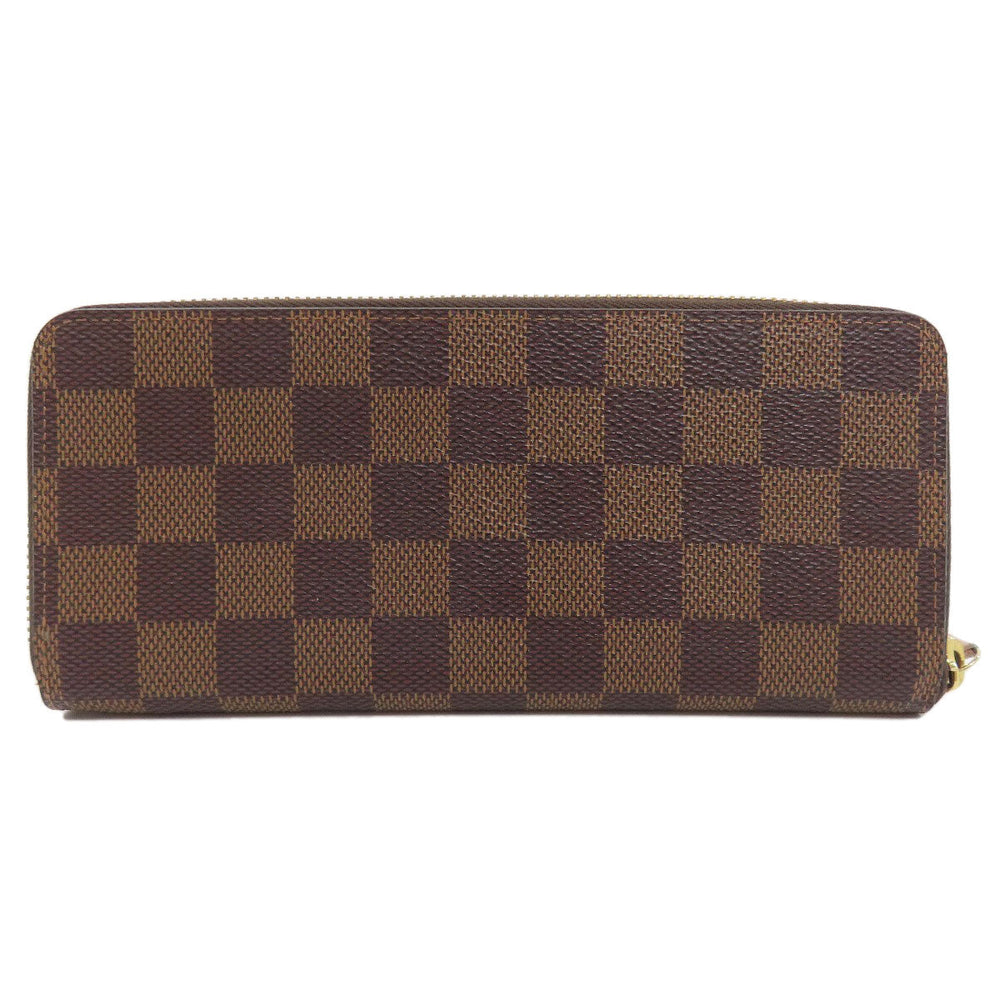 LOUIS VUITTON Long Wallet Purse N41626 Damier canvas Brown Portefeuille Clemence Women Used Authentic