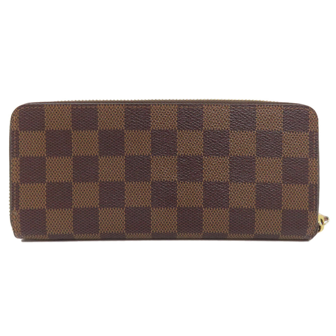 LOUIS VUITTON Long Wallet Purse N41626 Damier canvas Brown Portefeuille Clemence Women Used Authentic