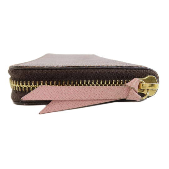 LOUIS VUITTON Long Wallet Purse N41626 Damier canvas Brown Portefeuille Clemence Women Used Authentic