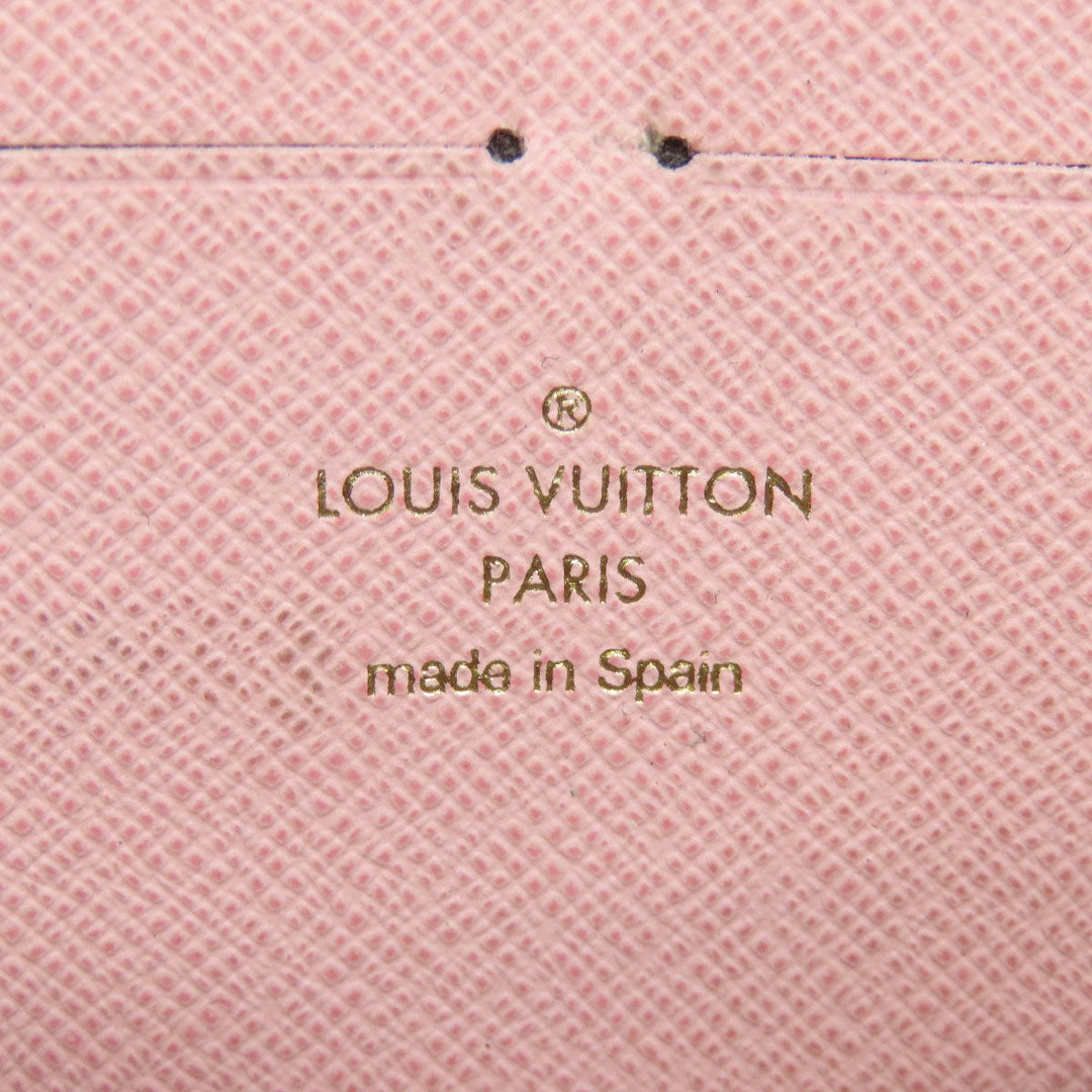 LOUIS VUITTON Long Wallet Purse N41626 Damier canvas Brown Portefeuille Clemence Women Used Authentic