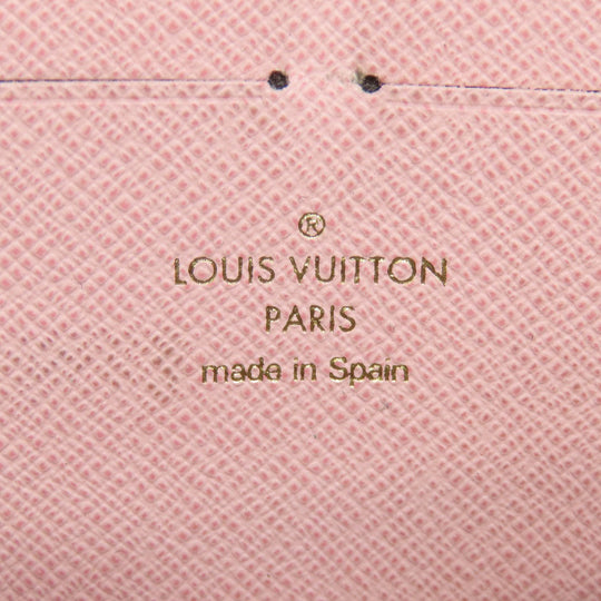 LOUIS VUITTON Long Wallet Purse N41626 Damier canvas Brown Portefeuille Clemence Women Used Authentic