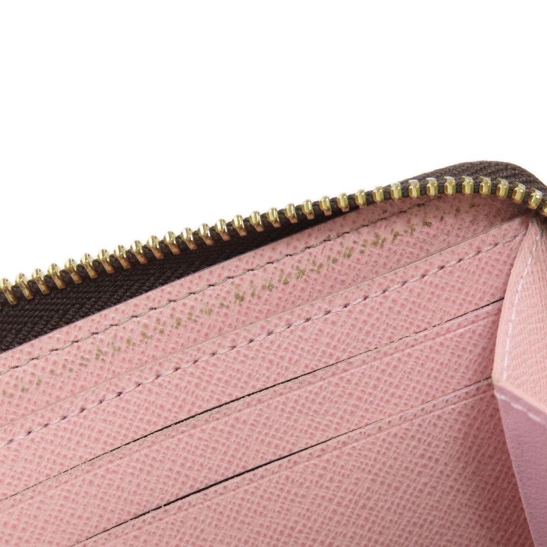 LOUIS VUITTON Long Wallet Purse N41626 Damier canvas Brown Portefeuille Clemence Women Used Authentic