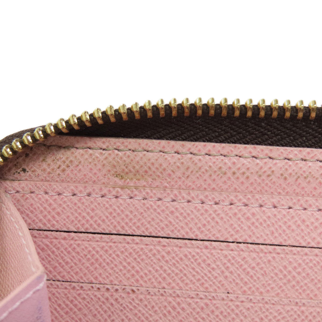 LOUIS VUITTON Long Wallet Purse N41626 Damier canvas Brown Portefeuille Clemence Women Used Authentic