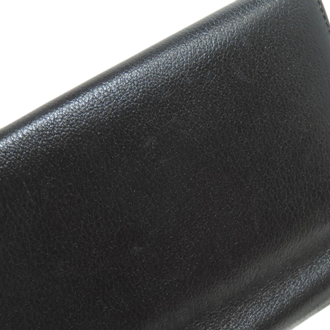 CHANEL Long Wallet Purse Calfskin black Camellia COCO Mark