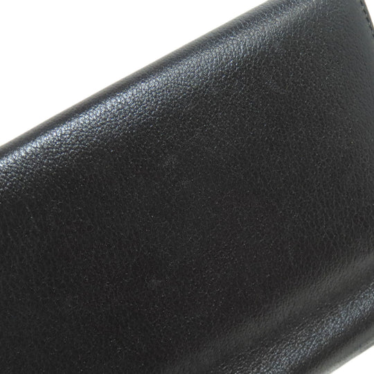 CHANEL Long Wallet Purse Calfskin black Camellia COCO Mark