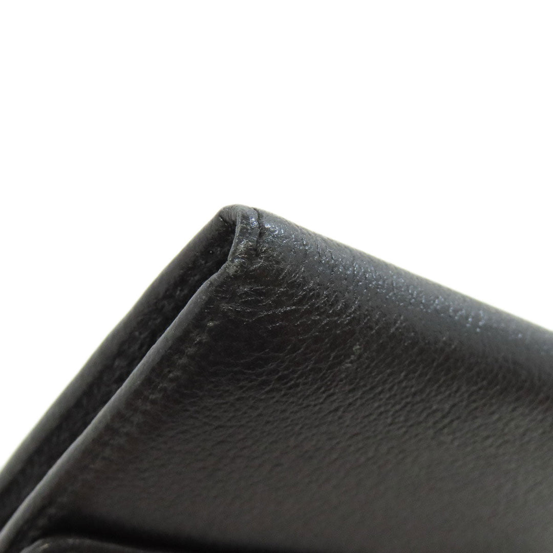 CHANEL Long Wallet Purse Calfskin black Camellia COCO Mark