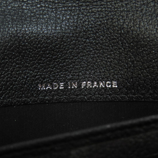 CHANEL Long Wallet Purse Calfskin black Camellia COCO Mark