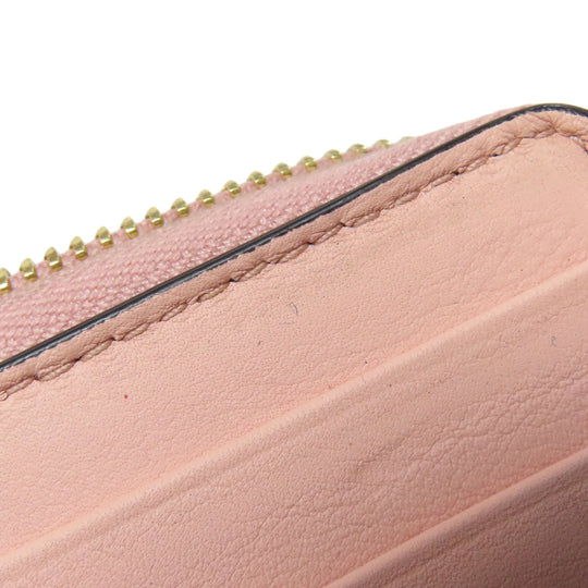 GUCCI Long Wallet Purse 453158 leather pink logo Women Used Authentic
