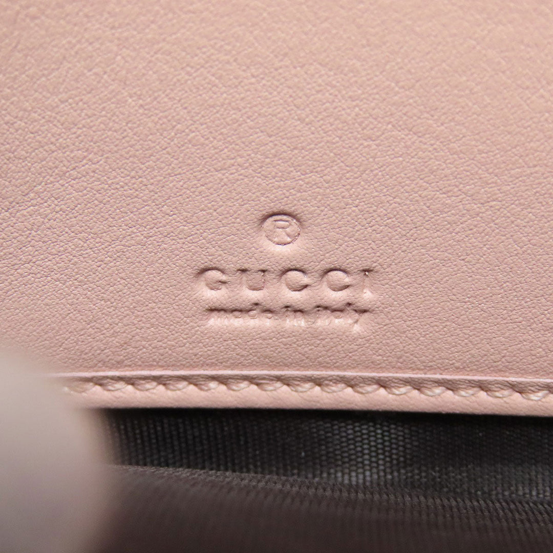 GUCCI Long Wallet Purse 453158 leather pink logo Women Used Authentic
