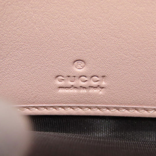 GUCCI Long Wallet Purse 453158 leather pink logo Women Used Authentic