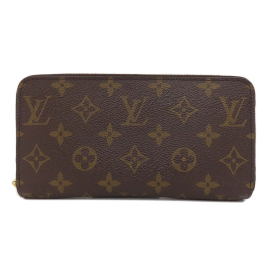 LOUIS VUITTON Long Wallet Purse M42616 Damier canvas Brown Zippy wallet Women Used Authentic