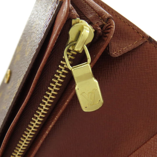 LOUIS VUITTON Bifold Wallet M61736 Monogram canvas Brown Portefeuille Tresol Women Used Authentic