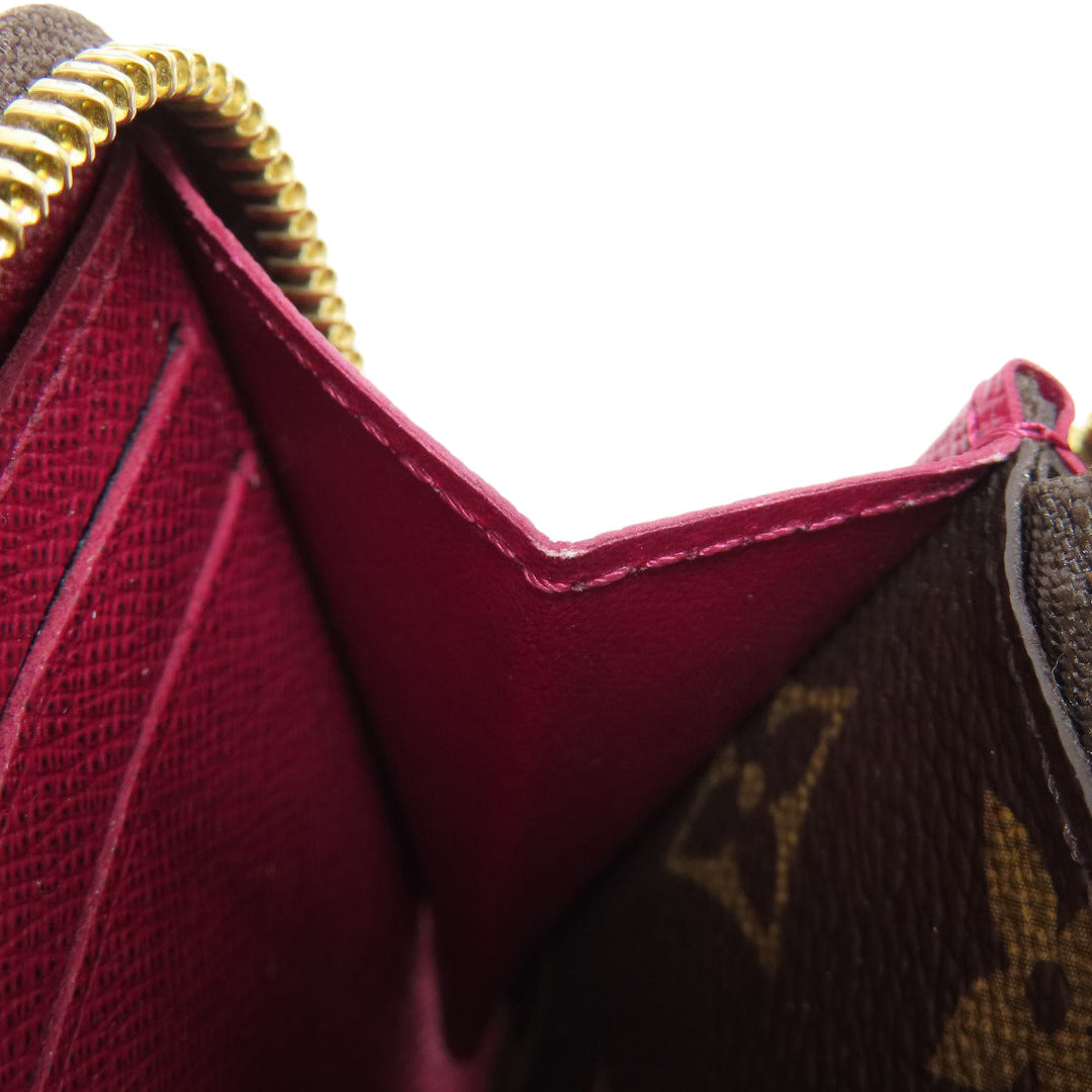 LOUIS VUITTON Long Wallet Purse M60742 Monogram canvas Brown Portefeuille Clemence Women Used Authentic