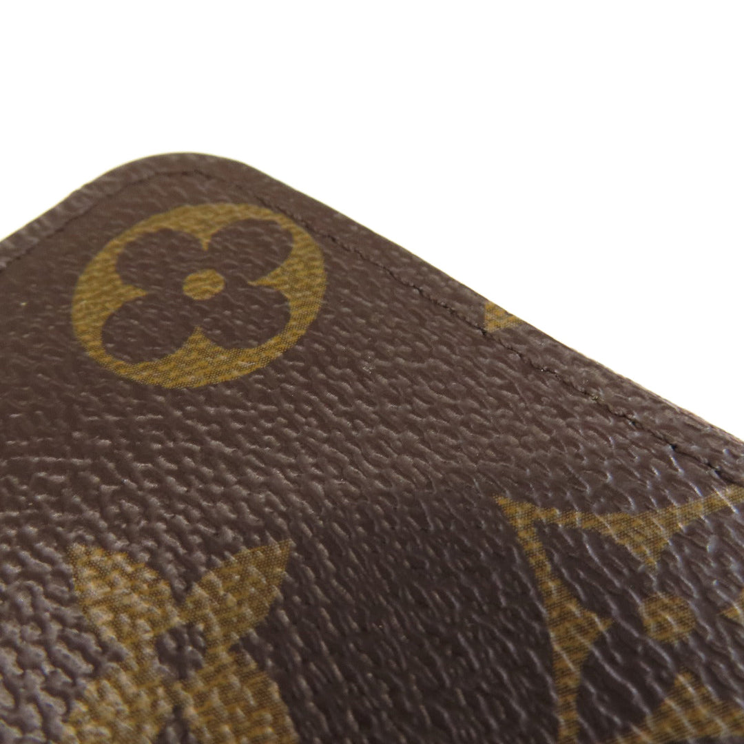 LOUIS VUITTON Long Wallet Purse M60742 Monogram canvas Brown Portefeuille Clemence Women Used Authentic
