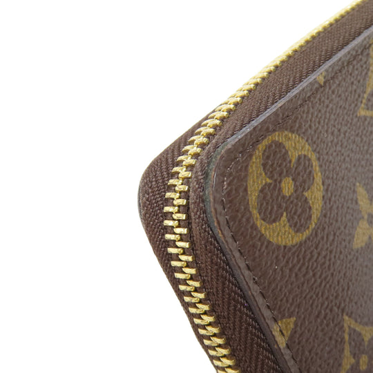 LOUIS VUITTON Long Wallet Purse M60742 Monogram canvas Brown Portefeuille Clemence Women Used Authentic