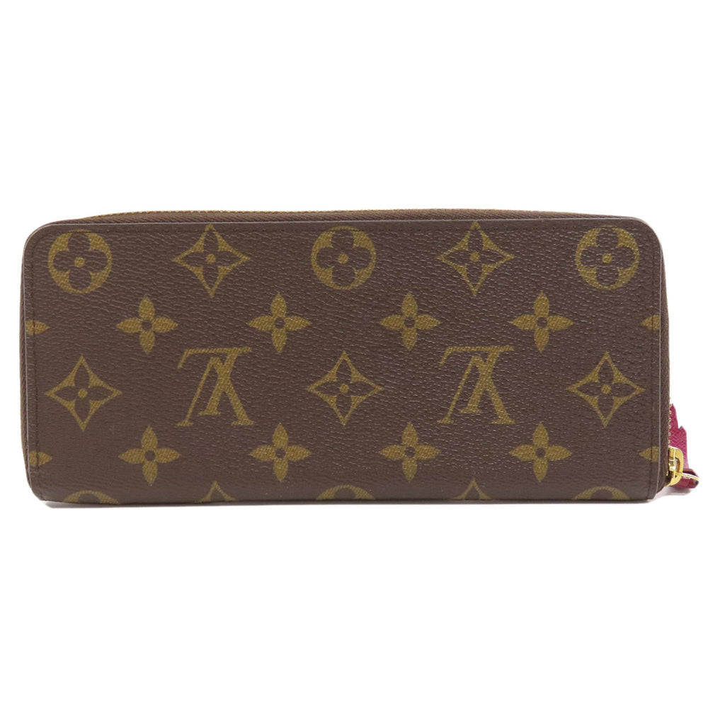LOUIS VUITTON Long Wallet Purse M60742 Monogram canvas Brown Portefeuille Clemence Women Used Authentic