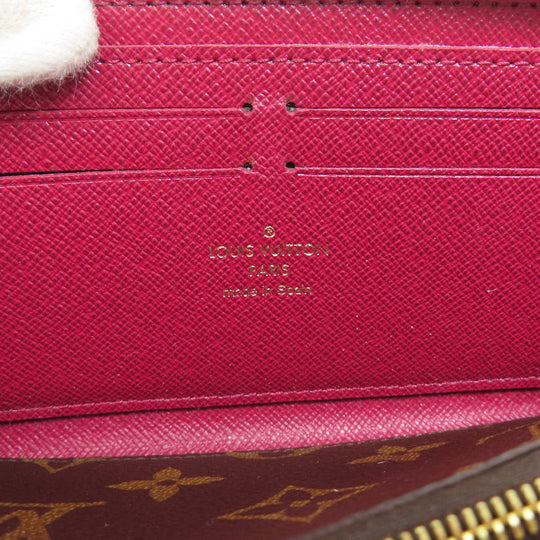 LOUIS VUITTON Long Wallet Purse M60742 Monogram canvas Brown Portefeuille Clemence Women Used Authentic