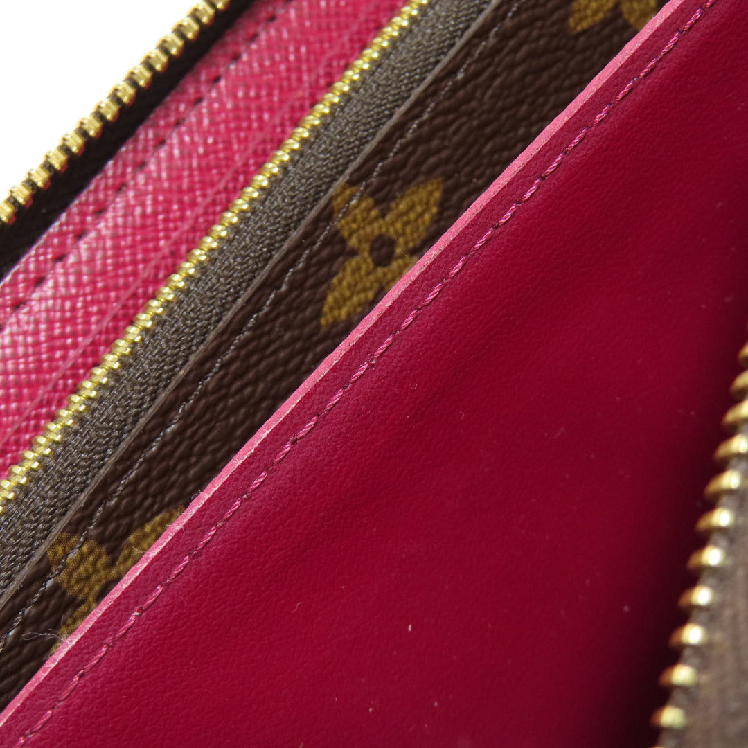 LOUIS VUITTON Long Wallet Purse M60742 Monogram canvas Brown Portefeuille Clemence Women Used Authentic