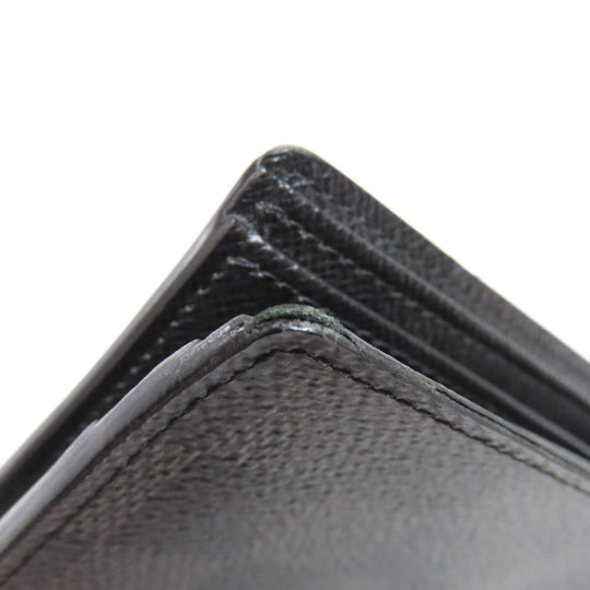 LOUIS VUITTON Bifold Wallet N62663 Damier canvas black Portefeuille Women Used Authentic
