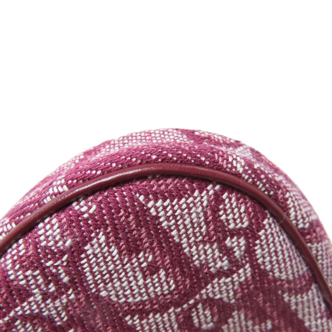 Christian Dior Coin case canvas Red Saddle Trotter Pattern Women Used Authentic