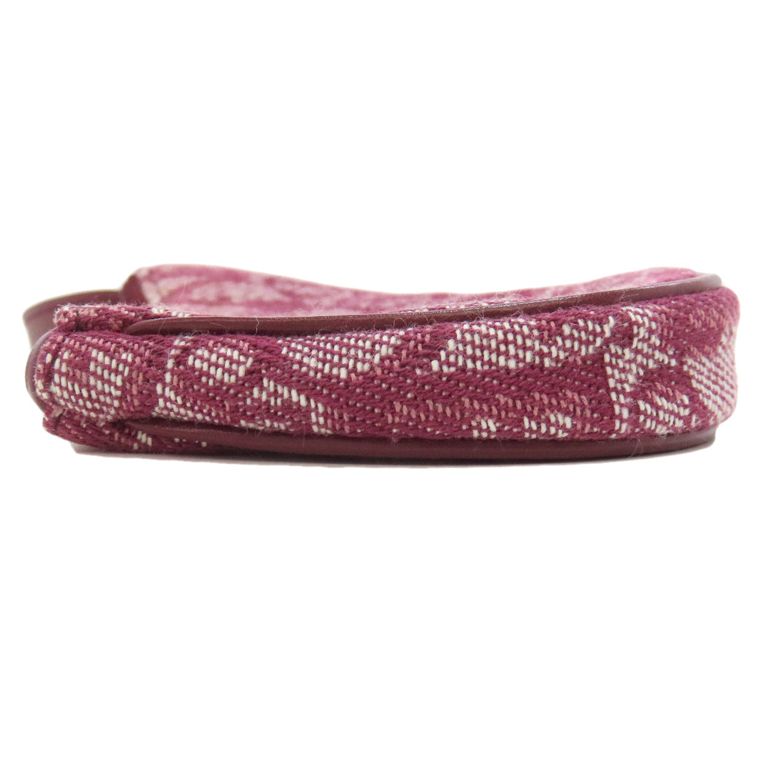 Christian Dior Coin case canvas Red Saddle Trotter Pattern Women Used Authentic