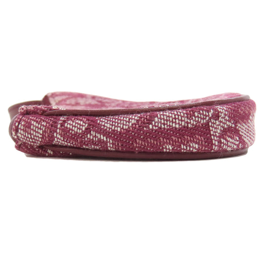 Christian Dior Coin case canvas Red Saddle Trotter Pattern Women Used Authentic