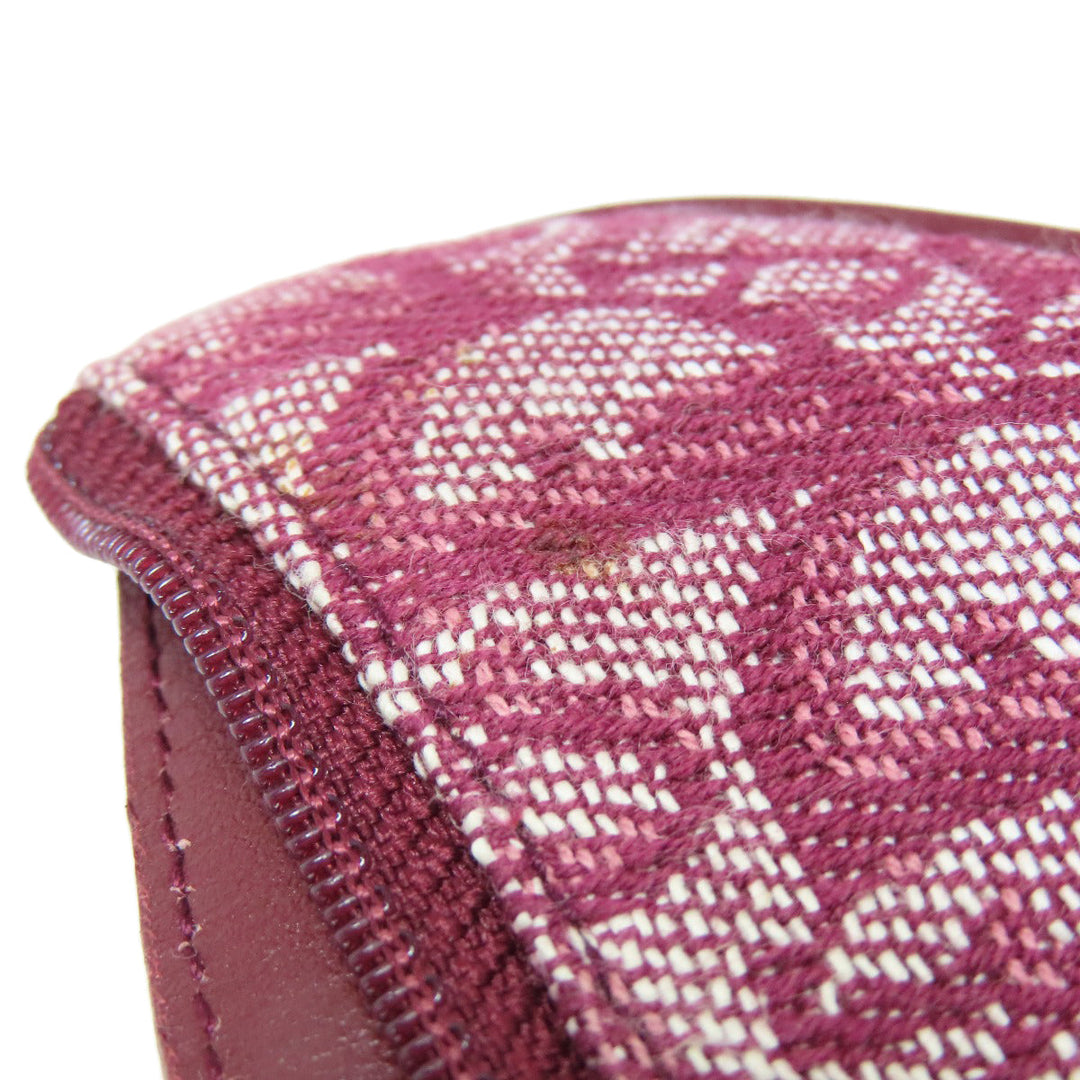 Christian Dior Coin case canvas Red Saddle Trotter Pattern Women Used Authentic