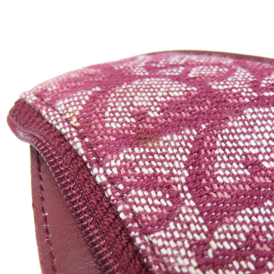 Christian Dior Coin case canvas Red Saddle Trotter Pattern Women Used Authentic