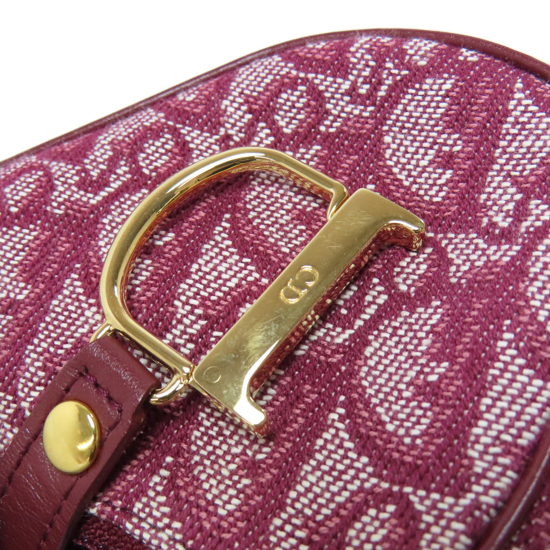 Christian Dior Coin case canvas Red Saddle Trotter Pattern Women Used Authentic