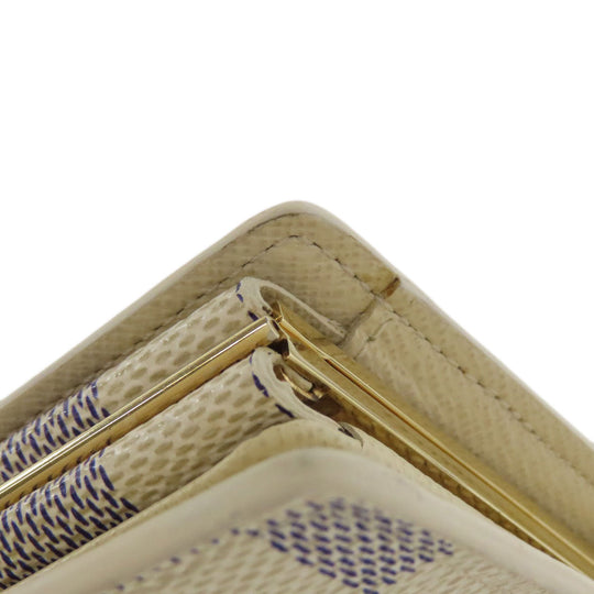 LOUIS VUITTON Bifold Wallet N61676 Damier canvas white Portefeuille Vienova Women Used Authentic