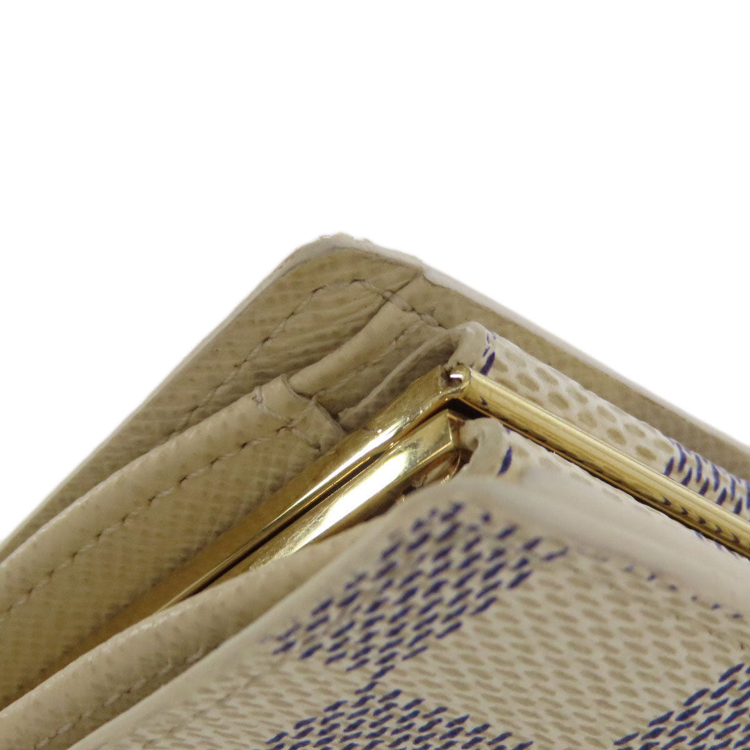 LOUIS VUITTON Bifold Wallet N61676 Damier canvas white Portefeuille Vienova Women Used Authentic