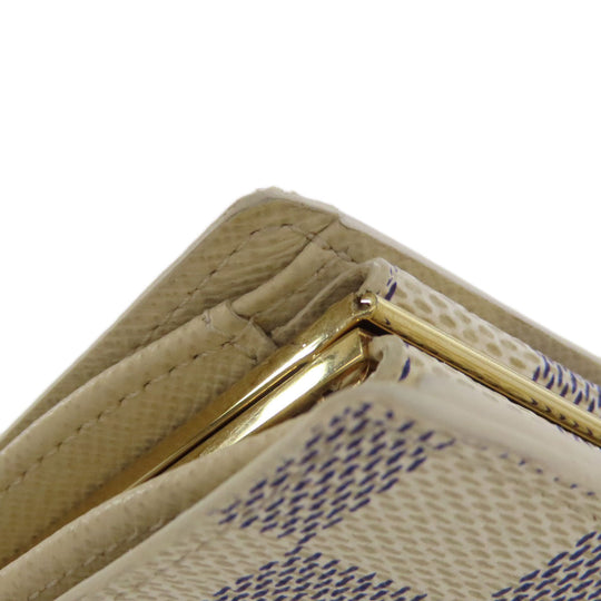 LOUIS VUITTON Bifold Wallet N61676 Damier canvas white Portefeuille Vienova Women Used Authentic