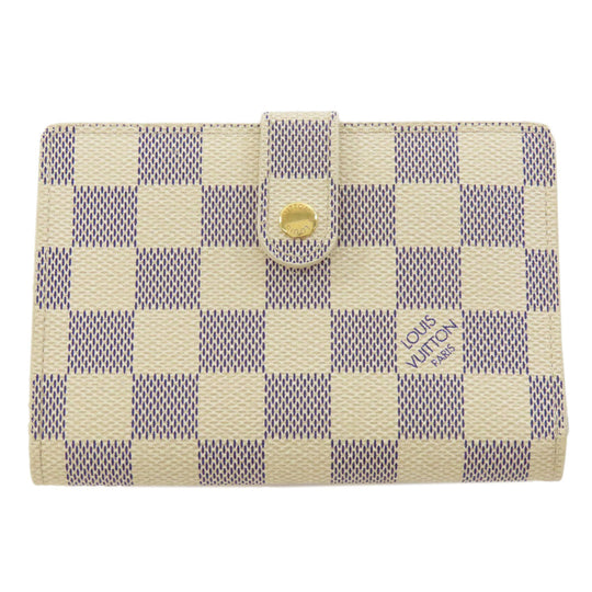 LOUIS VUITTON Bifold Wallet N61676 Damier canvas white Portefeuille Vienova Women Used Authentic