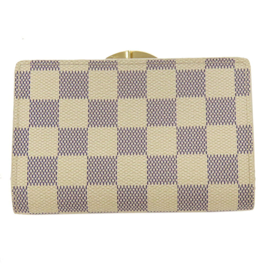 LOUIS VUITTON Bifold Wallet N61676 Damier canvas white Portefeuille Vienova Women Used Authentic