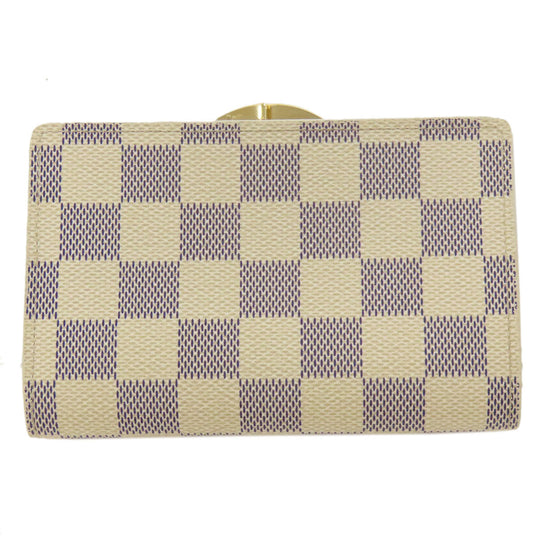 LOUIS VUITTON Bifold Wallet N61676 Damier canvas white Portefeuille Vienova Women Used Authentic