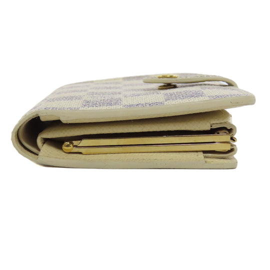 LOUIS VUITTON Bifold Wallet N61676 Damier canvas white Portefeuille Vienova Women Used Authentic