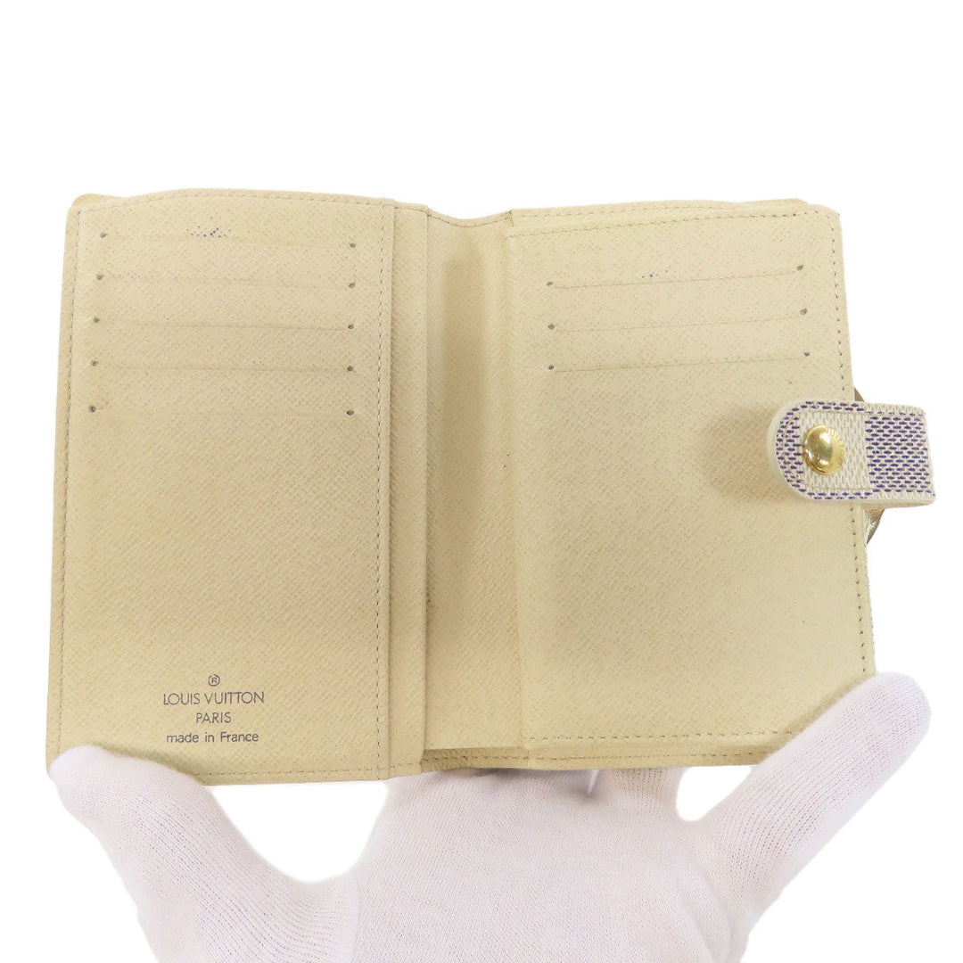 LOUIS VUITTON Bifold Wallet N61676 Damier canvas white Portefeuille Vienova Women Used Authentic